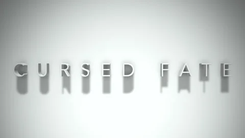 Cursed fate 3D title animation with shadows on a white background 库存影片 296907710