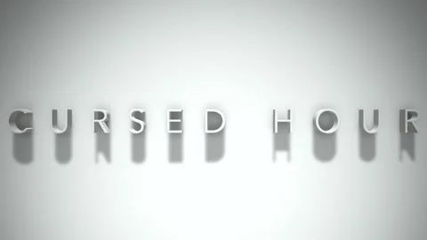 Cursed Hour 3D title animation with shadows on a white background 스톡 동영상 296724090