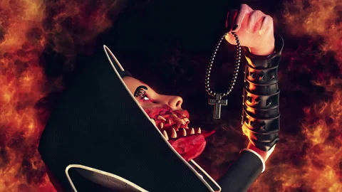 Cursed Nun VJ Loop Stock Footage 154715193