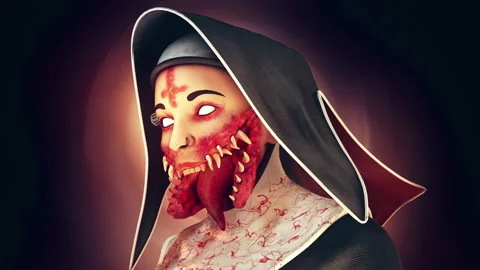 Cursed Nun VJ Loop Stock Footage 154715326