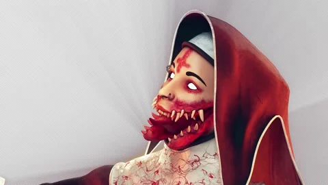 Cursed Nun VJ Loop Stock Footage 154715405