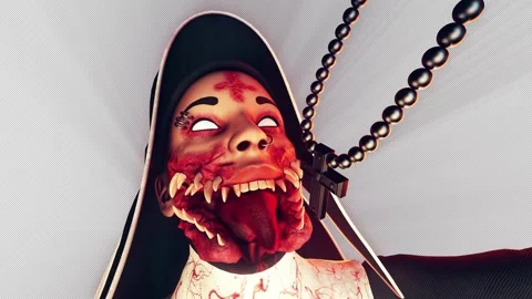 Cursed Nun VJ Loop Stock Footage 154715474