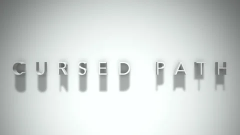 Cursed path 3D title animation with shadows on a white background Stock Footage 297067574