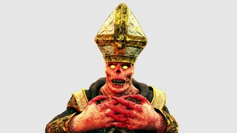 Cursed Pope VJ Loop Stock Footage 161891104