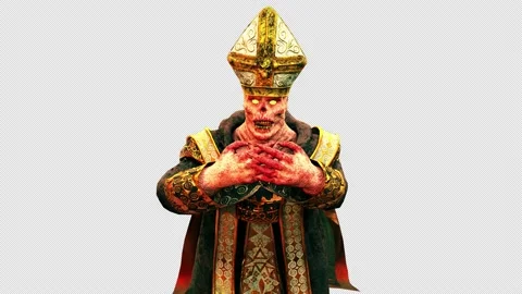 Cursed Pope VJ Loop Stock Footage 161891192