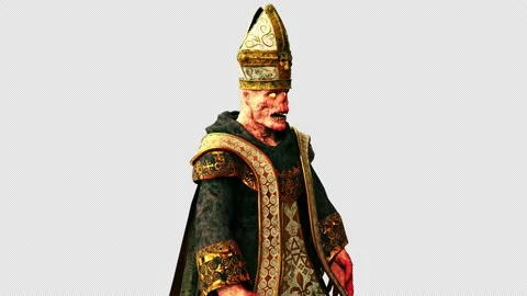 Cursed Pope VJ Loop Stock Footage 161891383