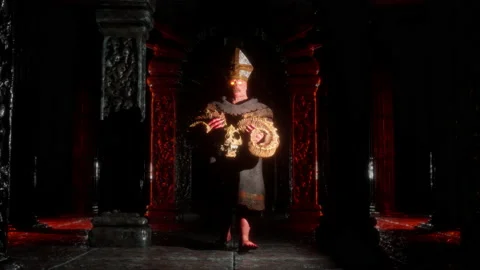 Cursed Pope VJ Loop Stock Footage 202285446