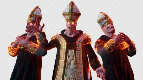 Cursed Pope VJ Loop Stock Footage 202753128