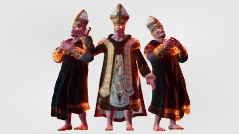 Cursed Pope VJ Loop Stock Footage 202755204