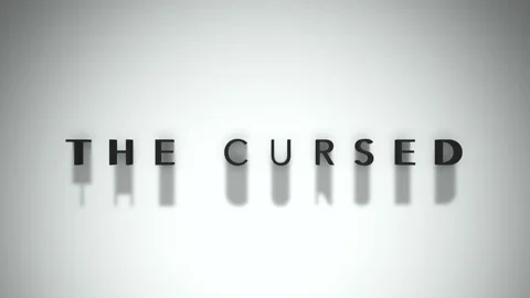 The cursed title animation matte black text overlaid a white backdrop 動画素材 301837698