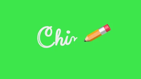 Cursive “China” country name is written by a pencil Stock Footage 327922257