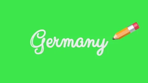 Cursive “Germany” country name is written by a pencil on a chroma key Stock Footage 324795889