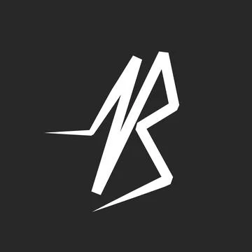 Cursive letter B logo white thin lines typography mark, minimal style desig.. Stock Illustration