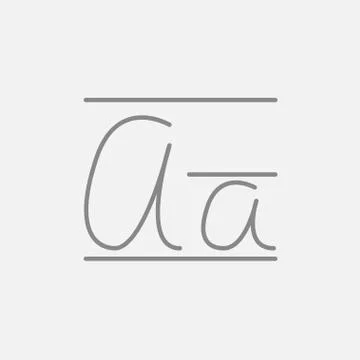 Cursive letter a line icon Stock Illustration