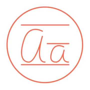 Cursive letter a line icon Stock Illustration