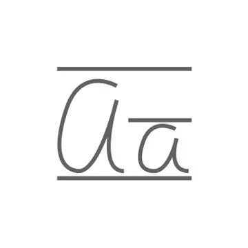 Cursive letter a line icon Stock Illustration