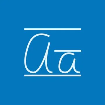 Cursive letter a line icon Stock Illustration