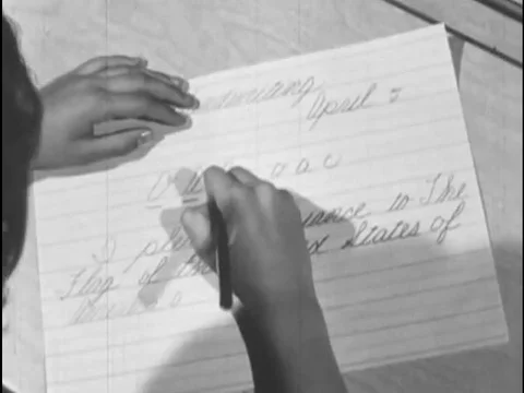 In cursive writing, it is important to practice the letters individually as well Stock Footage 79465947