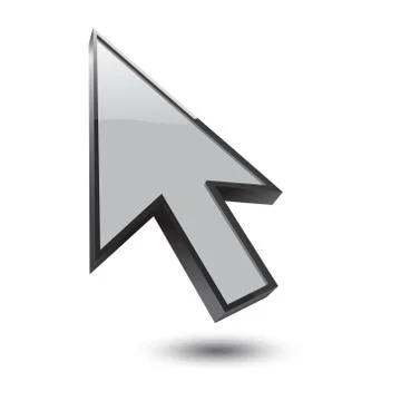 Cursor 3d icon grey Stock Illustration