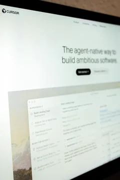 Cursor ai generating software code and development tasks Stockfoto's