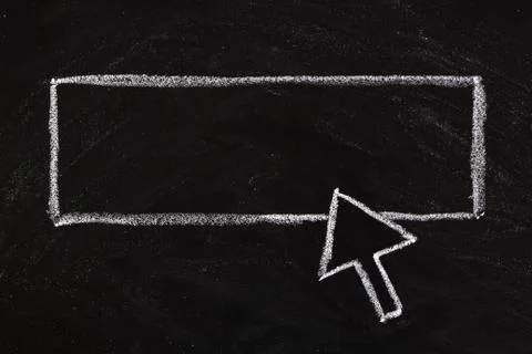 Cursor And Blank Button On Blackboard Stock Photos