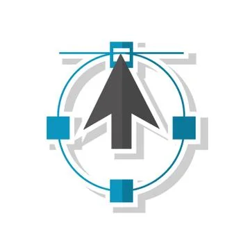 Cursor and graphic school tool design Stock Illustration