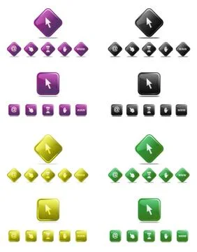 Cursor and web set Stock Illustration