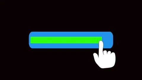 Cursor animation green progress bar loading blue interface element digital .. Stock Footage 321443419