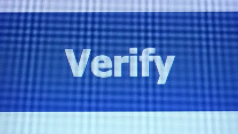 A cursor approaches a blue "Verify" button on a screen. Stock Footage 336801583