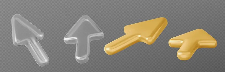 Cursor arrow 3d vector set. 스톡 일러스트