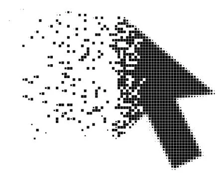 Cursor Arrow Burst Pixel Icon Stock Illustration
