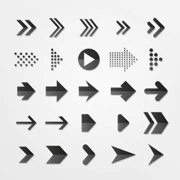 Cursor arrow button vector icon Stock-Illustration