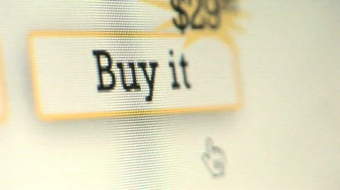 Cursor Arrow Clicking BUY IT Button on Ecommerce Website Stockbeeldmateriaal 643926