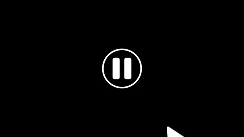 Cursor arrow clicking play and pause button animation Stock Footage 332418593
