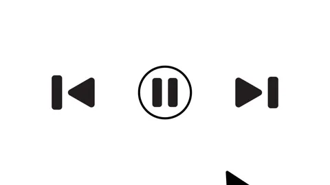 Cursor arrow clicking play button animation isolated on white background Video stock 332418588
