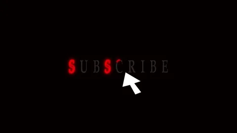 Cursor arrow clicks on glowing red subscribe button producing sleek animate.. Stock Footage 321453725