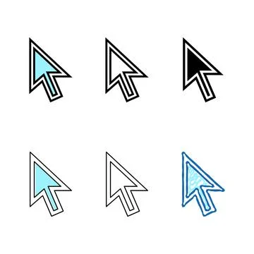 Cursor arrow color icon forms vector 스톡 일러스트
