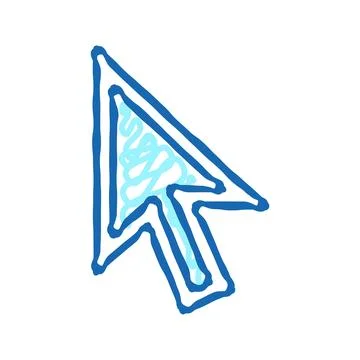Cursor arrow icon doodle illustration Stock Illustration
