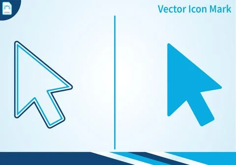 Cursor arrow icon outline and solid graphic. 스톡 일러스트
