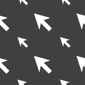 Cursor, arrow icon sign. Seamless pattern on a gray background. Vector Stock Illustration