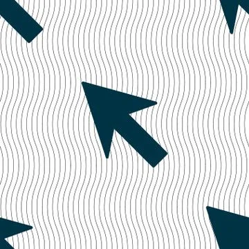 Cursor, arrow icon sign. Seamless pattern with geometric texture. Vector Stock Illustration