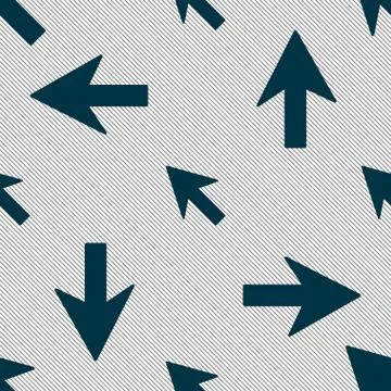 Cursor, arrow icon sign. Seamless pattern with geometric texture. Vector Stockillustratie
