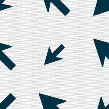 Cursor, arrow icon sign. Seamless abstract background with geometric shapes.  스톡 일러스트