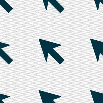 Cursor, arrow icon sign. Seamless abstract background with geometric shapes.  Stock Illustration