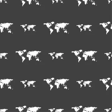 Cursor, arrow icon sign. Seamless pattern on a gray background. Vector Illustrazione stock
