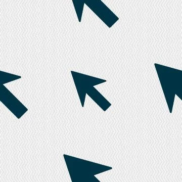 Cursor, arrow icon sign. Seamless abstract background with geometric shapes. Stock Illustration