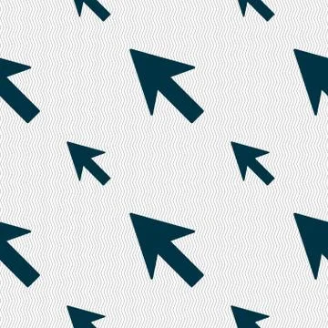 Cursor, arrow icon sign. Seamless pattern with geometric texture. Stock Illustration