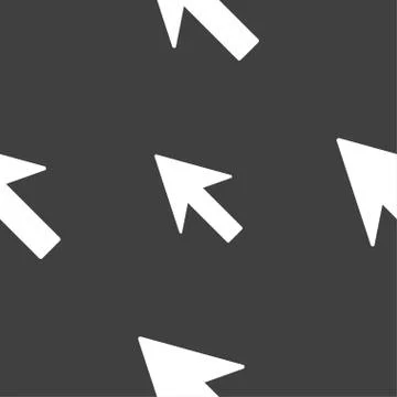 Cursor, arrow icon sign. Seamless pattern on a gray background. Ilustración de archivo