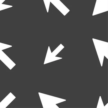 Cursor, arrow icon sign. Seamless pattern on a gray background. イラスト素材
