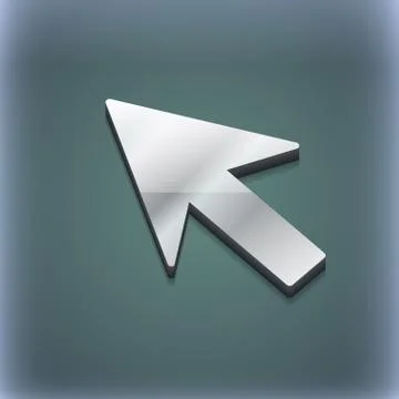 Cursor, arrow icon symbol. 3D style. Trendy, modern design with space for your t Stock Illustration